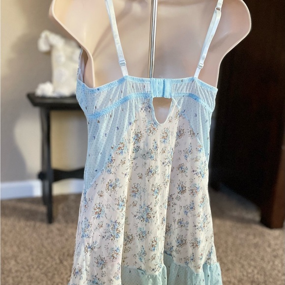 Beautiful Sophie b bra top blue Floral baby doll lingerie & matching panty - Picture 5 of 12